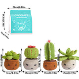 Beginner Crochet Kit 4-Pattern Cactus Plants Crochet Starter Kit