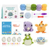 4-Pattern Animal Spit Bubbles Crochet Starter Kit Step-by-Step Stress-Relief Fun