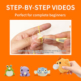 4-Pattern Animal Spit Bubbles Crochet Starter Kit Step-by-Step Stress-Relief Fun