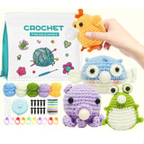 4-Pattern Animal Spit Bubbles Crochet Starter Kit Step-by-Step Stress-Relief Fun