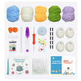 4-Pattern Animal Spit Bubbles Crochet Starter Kit Step-by-Step Stress-Relief Fun