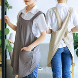 Bandage-Free Cross Back Apron with Pockets