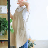 Bandage-Free Cross Back Apron with Pockets