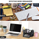 Mesh Desk Organizer Multi-functional Caddy with 8 Compartments 1 Drawer Pen Holder