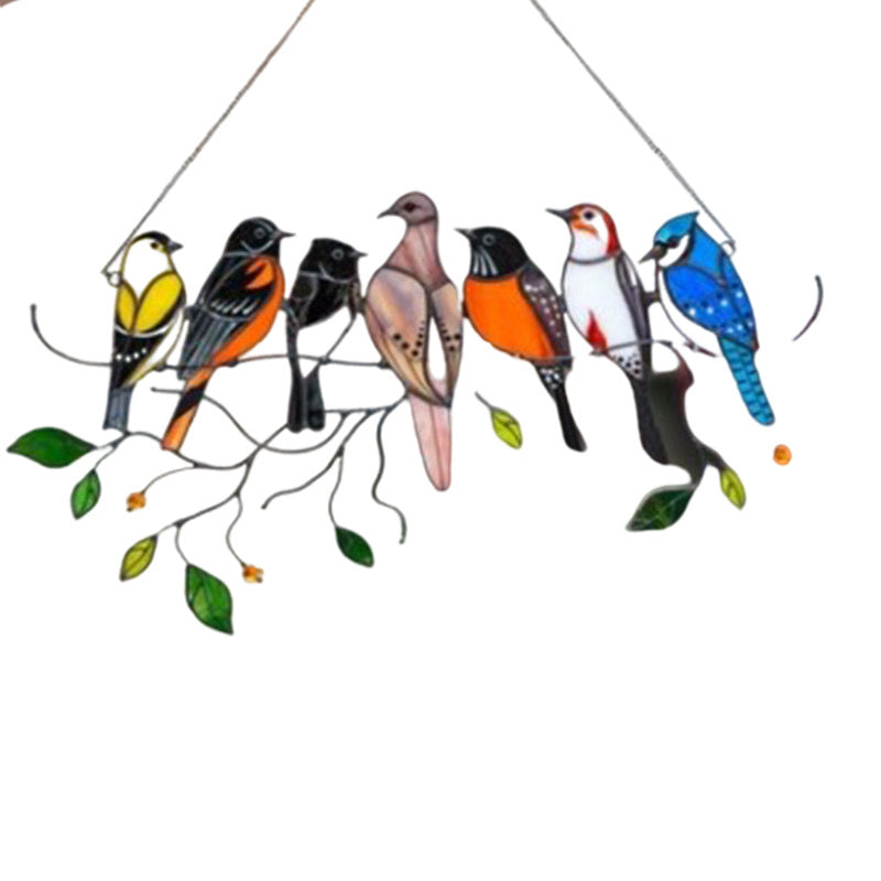 Double Sided Multicolor Style Birds Hand-painted colors Alloy Hangings