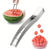 Stainless Easy-Grip Watermelon Cube Cutter Fruit Slicer