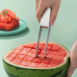 Stainless Easy-Grip Watermelon Cube Cutter Fruit Slicer