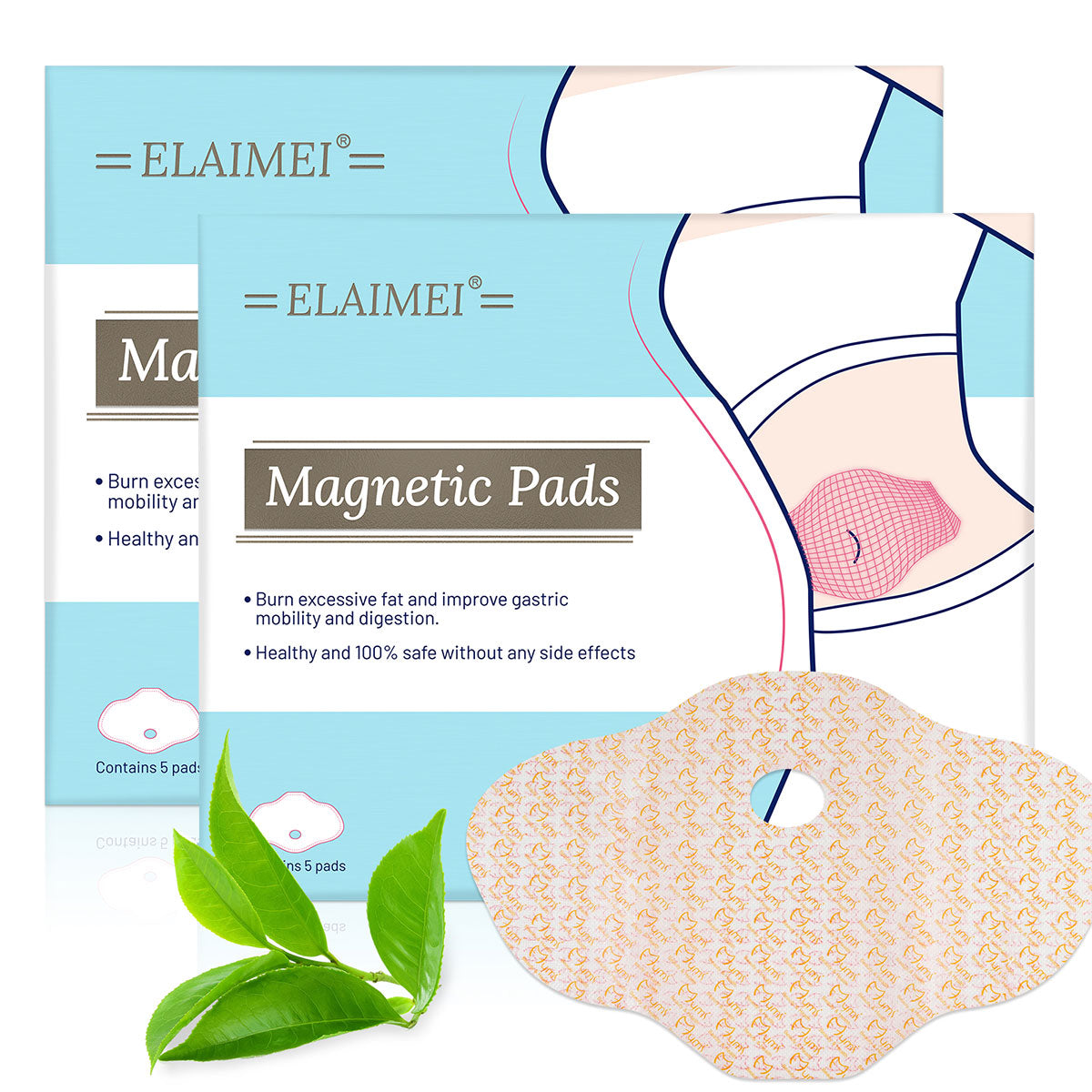 Elaimei Stomach Fat Burner Magnetic Slimming Patches Belly Wrap Weight Loss Body Pads
