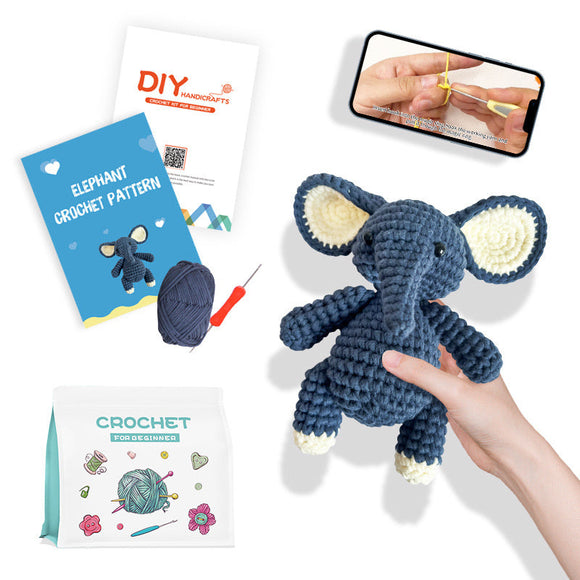 Elephant Crochet Animal DIY Knitting Kits