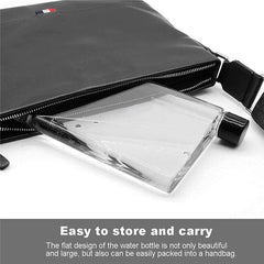 Clear Reusable Slim Flat Water Bottle 420ML