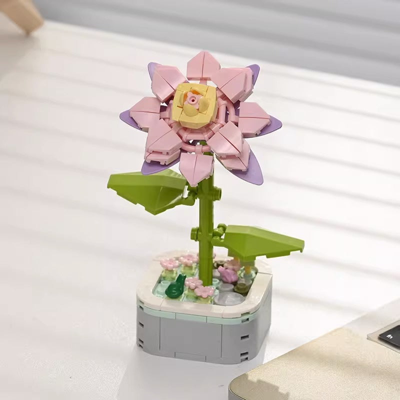 Flower Bouquet Building Blocks Set Kit DIY Unique Decoration Home Gifts