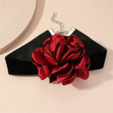 Romantic Big Rose Flower Choker Necklaces