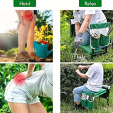 Foldable Garden Kneeler and Garden Seat Gardening Stool with Tool Pouch EVA Foam Pad