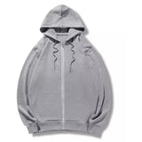 French Terry Zip-up Hoodie Long sleeve Soft Hooded Sweatshirt Jackets with Pocket