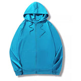 French Terry Zip-up Hoodie Long sleeve Soft Hooded Sweatshirt Jackets with Pocket