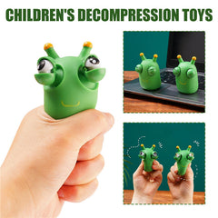 2pcs Funny Eye Popping Grass Worm Pinch Squeeze Toys