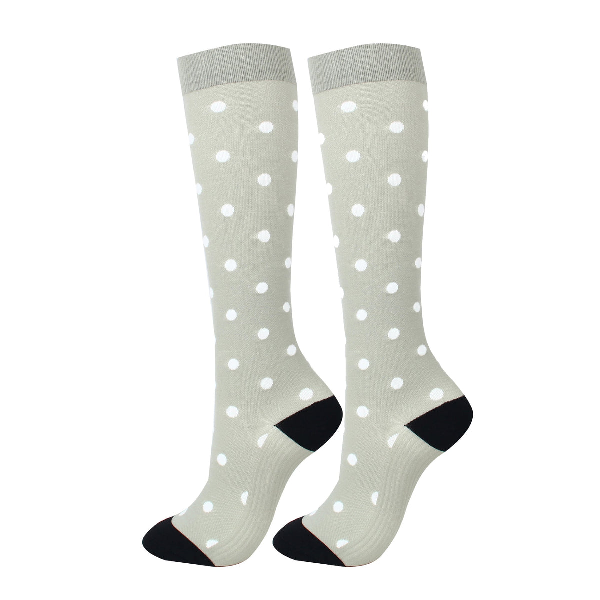Knee-High Compression Socks Color Dots Sports Nylon Stockings for Women & Men