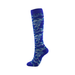 Knee-High Compression Socks Color Camouflage Sports Nylon Stockings for Women & Men