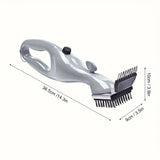 Grill Cleaner Brush  BBQ Grill Cleaning Tool Stainless Steel Bristles Wire Brush with Scraper