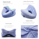 Leg Knee Pillow for Side Sleeper Heart-Shape Memory Foam Knee Support Cushion