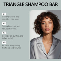 Herbal Triangle Shampoo Bar Moisturizing Deep Clean Solid Peppermint Hair Care ﻿