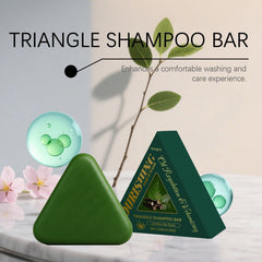 Herbal Triangle Shampoo Bar Moisturizing Deep Clean Solid Peppermint Hair Care ﻿