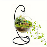 Black Iron Hanging Plant Stand Garden Decoration Tool Versatile Iron Stand