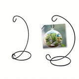 Black Iron Hanging Plant Stand Garden Decoration Tool Versatile Iron Stand