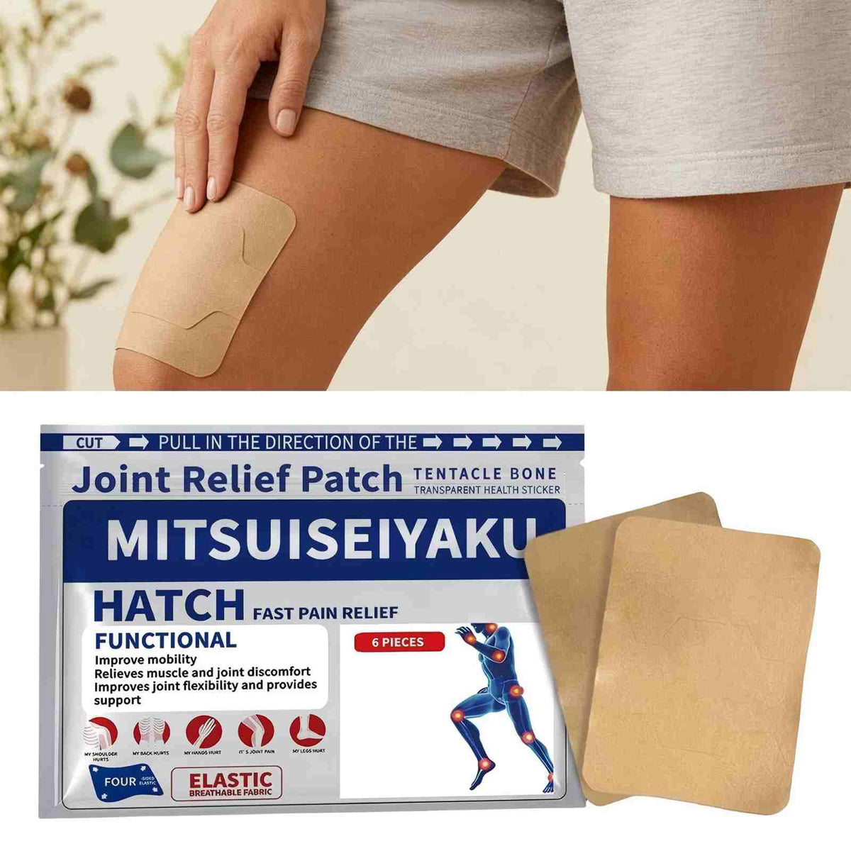 Joint Relief Patch, Fast Acting Pain Relief Patch for Knee Shoulder Back Herbal Cooling Muscle Support Patch