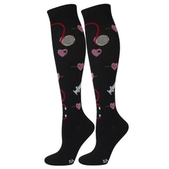 Knee-High Compression Socks Hospital Injector Pattern Sports Nylon Stockings