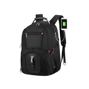 40L Black Water-Resistant Travel Backpack Anti-Theft Business Bag