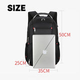 40L Black Water-Resistant Travel Backpack Anti-Theft Business Bag