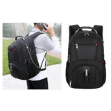 40L Black Water-Resistant Travel Backpack Anti-Theft Business Bag