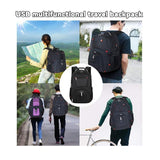 40L Black Water-Resistant Travel Backpack Anti-Theft Business Bag