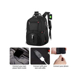 40L Black Water-Resistant Travel Backpack Anti-Theft Business Bag