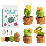 4-Pattern Crochet Plants Starter Kit Beginner-Friendly Set - Succulents Love