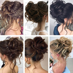 Messy Curly Chignon Hair Bun Ponytail Hair Extensions
