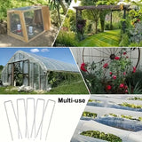 100pcs Weedmat Zinc-Coated Metal Landscape Pins U-Shaped Garden Stakes