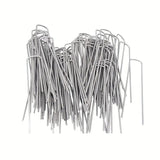 100pcs Weedmat Zinc-Coated Metal Landscape Pins U-Shaped Garden Stakes