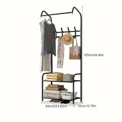 Multifunctional Clothes and Shoe Rack Clothes Coat Rail Garment Dress Hanging Rack