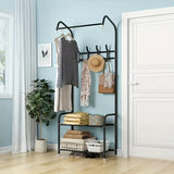 Multifunctional Clothes and Shoe Rack Clothes Coat Rail Garment Dress Hanging Rack