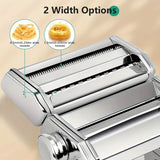 Stainless Steel Manual Pasta Maker Machine with 6 Adjustable Thickness Settings