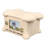 Pet Cremation Urns Resin Ashes Keepsake for Dog Cat with Photo Frame