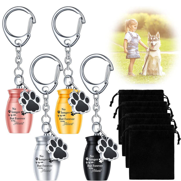 Stainless Steel Small  Pet Urns Keychain for Dogs Ashes Keepsake