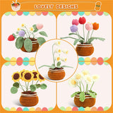 5-Pattern Potted Flowers Crochet Starter Kit - Complete Set for Beginners