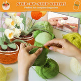 5PCs Potted Flowers Crochet Starter Kit