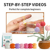 5PCs Potted Flowers Crochet Starter Kit