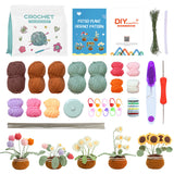 5-Pattern Potted Flowers Crochet Starter Kit - Complete Set for Beginners