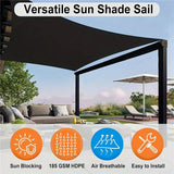 Rectangle Sun Shade Sail Canopy UPF50+ UV Blocking Outdoor Shade Sails