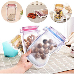 Mason Jar Zip lock Food Storage Bags Organizer Reusable